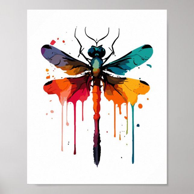 colorful Dragonfly Poster (Front)