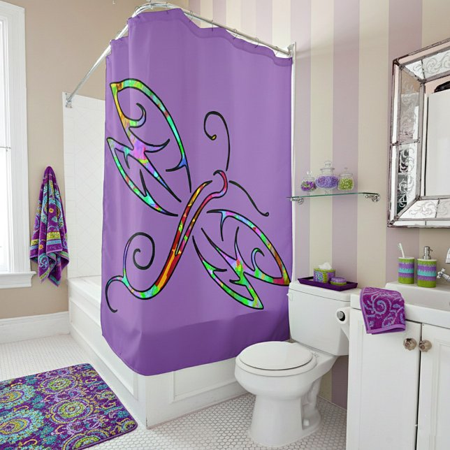 colorful dragonfly shower curtain (Creator Uploaded)