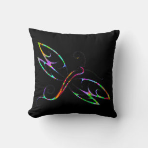 Colorful dragonfly throw pillow