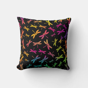 Colorful Dragonfly Throw Pillow