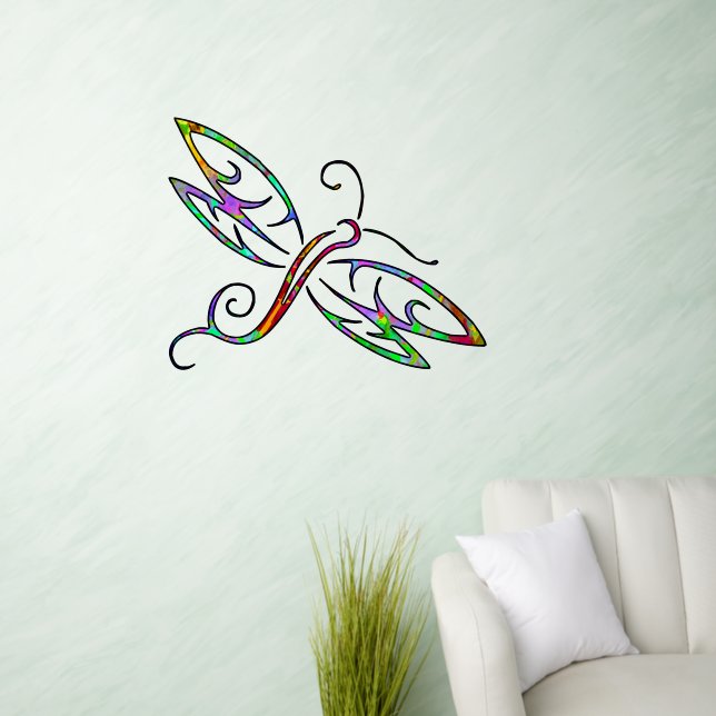Colorful dragonfly wall decal  (Living Room)