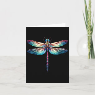 Colorful Dragonfly Watercolor Art Insect Lover Ear Card