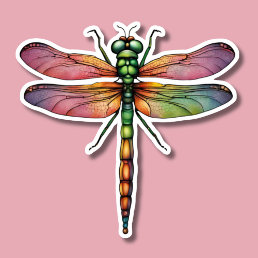 Colorful Dragonfly Waterproof  Sticker