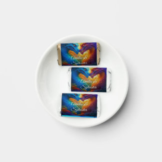 Colorful Dragons in Love 2-Sided Chocolate Wrapper Hershey's Miniatures