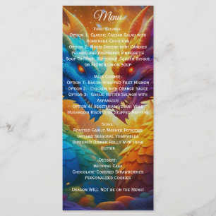 Colorful Dragons in Love Wedding Reception Menu