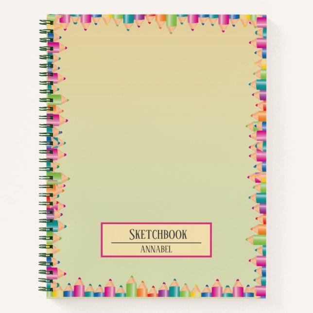 Colorful Drawing Pencils Notebook (Front)
