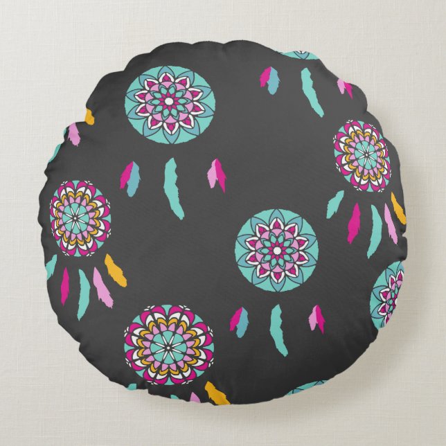 colorful dreamcatcher pillow (Front)