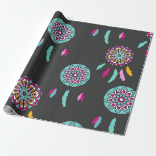 colorful dreamcatcher wrapping paper