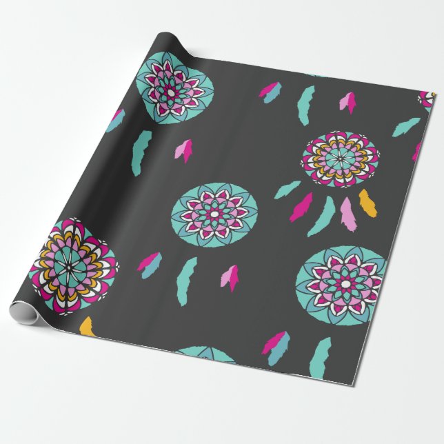 colorful dreamcatcher wrapping paper (Unrolled)