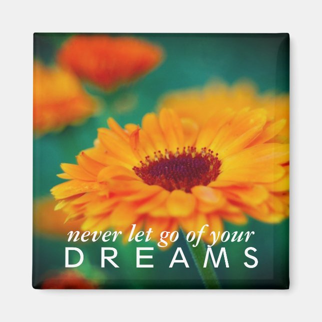 Colorful "Dreams" Wildflower Inspirational Magnet (Front)