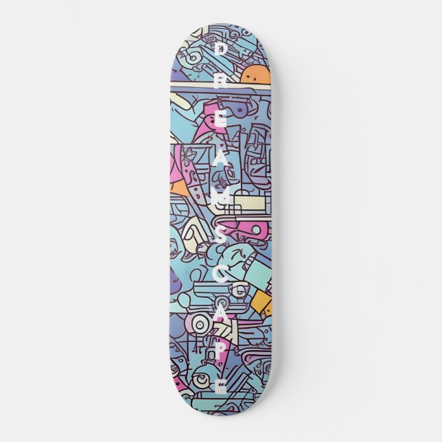Colorful Dreamscape Adventure Skateboard (Front)