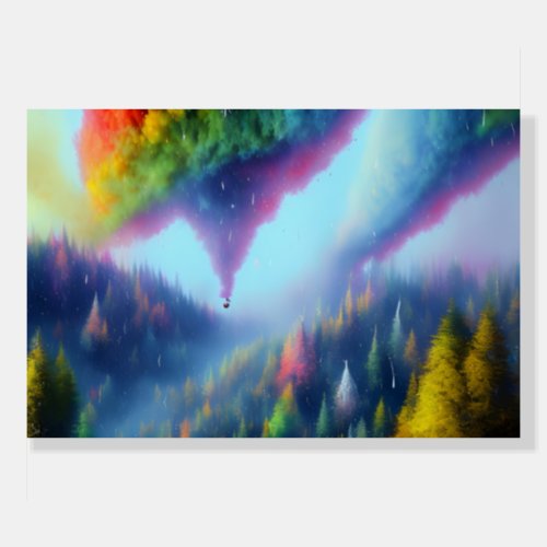 Colorful Dreamscape Mountain Landscape Print Foam Board