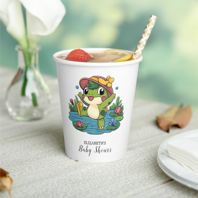 Colorful Dreamy Frog Baby Shower Paper Cups (Insitu)
