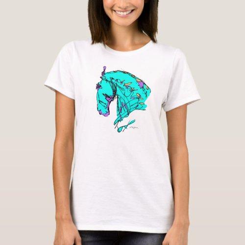 Colorful Dressage Horse Tee