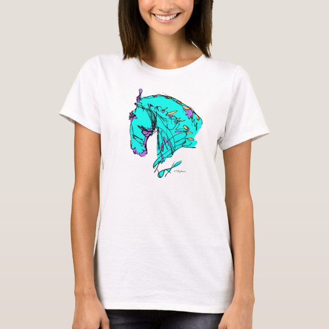 Colorful Dressage Horse Tee (Front)