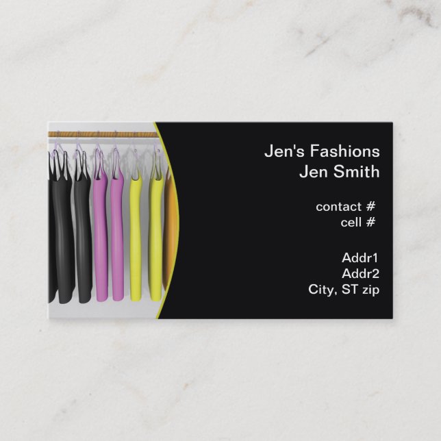 colorful dresses hanging business card (Front)