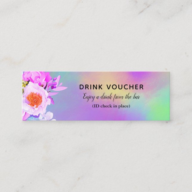 Colorful Drink Voucher Tickets for Bar (Front)