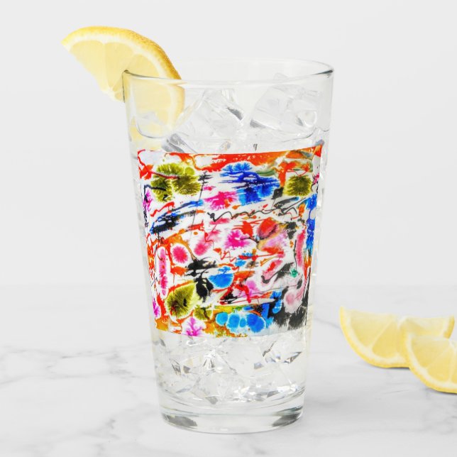 Colorful drinking glass tumbler (Front Ice)