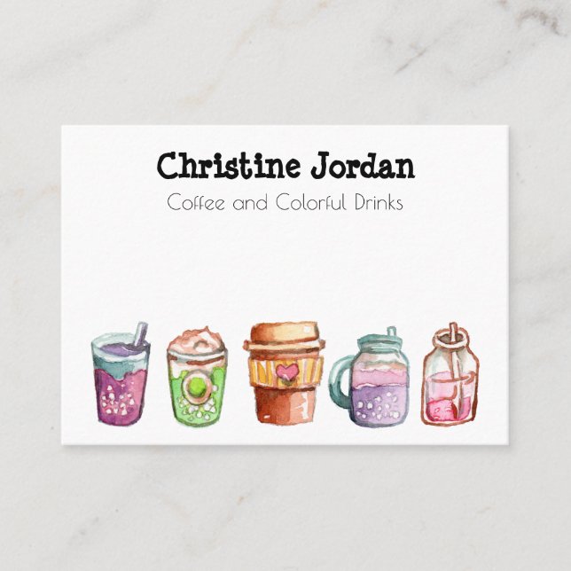 Colorful Drinks Business Card (Front)