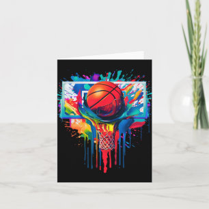 Colorful Drip Basketball Ball Hoop Slam Dunk Dripp Card