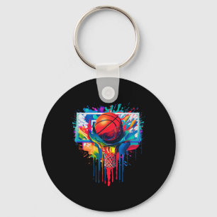 Colorful Drip Basketball Ball Hoop Slam Dunk Dripp Keychain