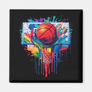 Colorful Drip Basketball Ball Hoop Slam Dunk Dripp Magnet