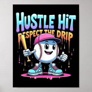 Colorful Drip Youth Dri Fit Baseball Trend Quote I Poster