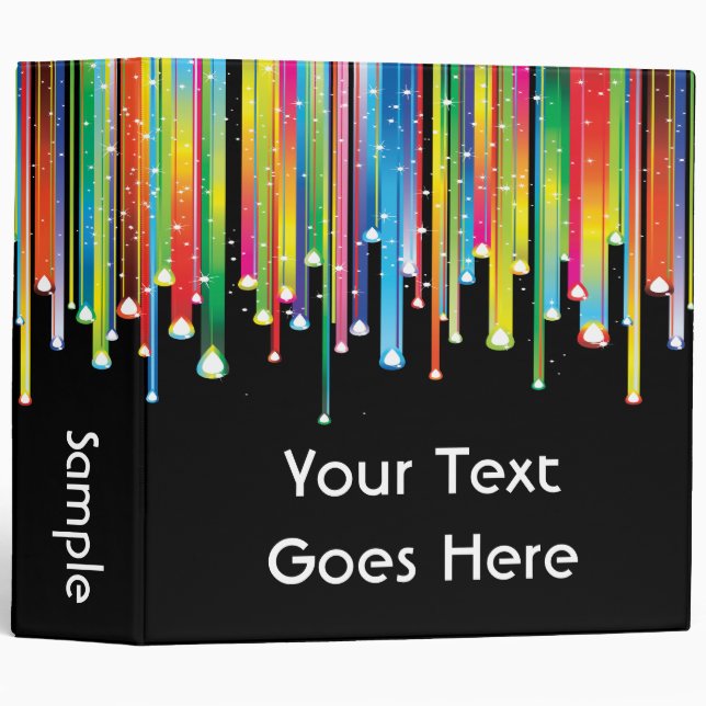 Colorful Dripping Lines 3 Ring Binder (Front/Spine)