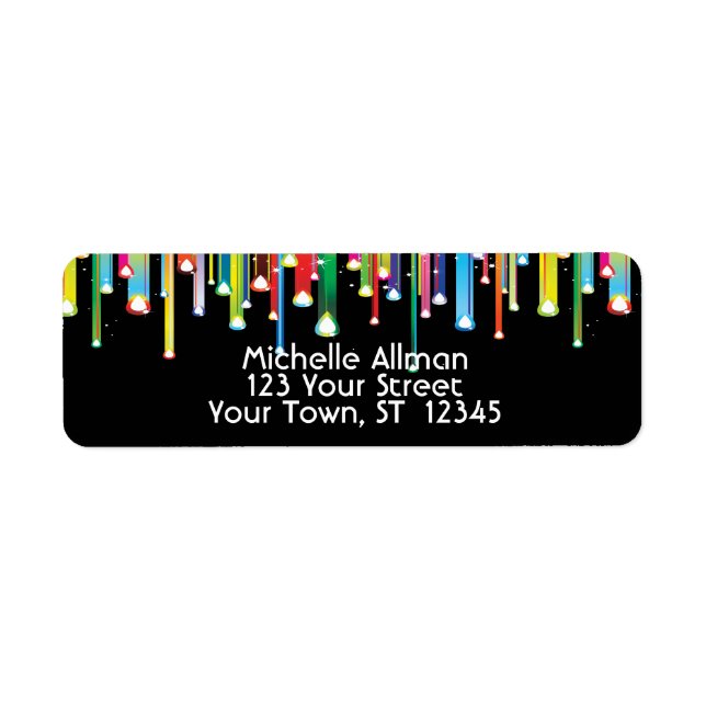 Colorful Dripping Lines Label (Front)
