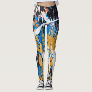 Colorful dripping paint: graffiti wall. leggings