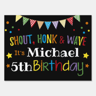 Colorful Drive By Birthday Car Parade sign