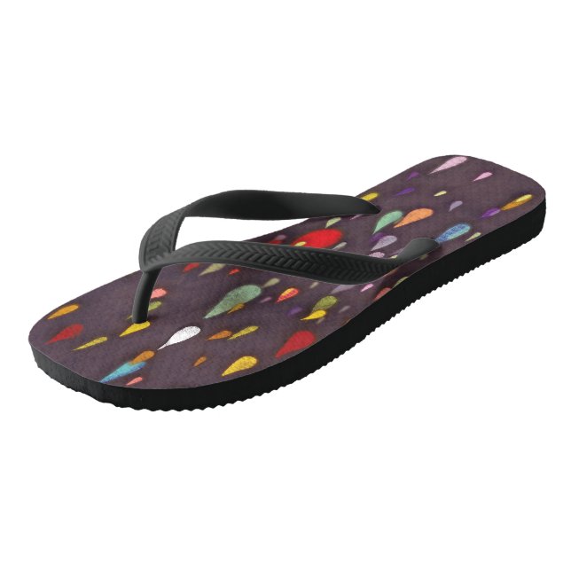 Colorful Drops Flip Flops (Angled)