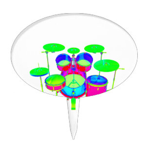 Colorful Drum Kit Cake Topper