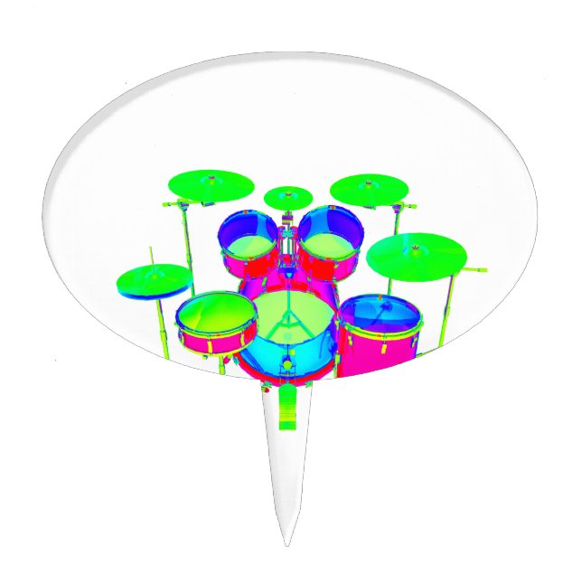 Colorful Drum Kit Cake Topper (Front)