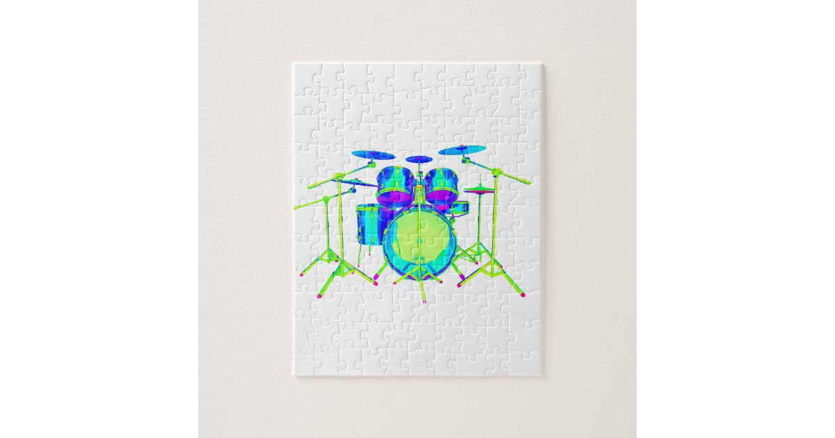 Colorful Drum Kit Jigsaw Puzzle Zazzle