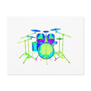 Colorful Drum Kit Postcard