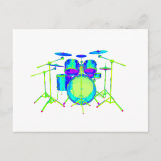 Colorful Drum Kit Postcard