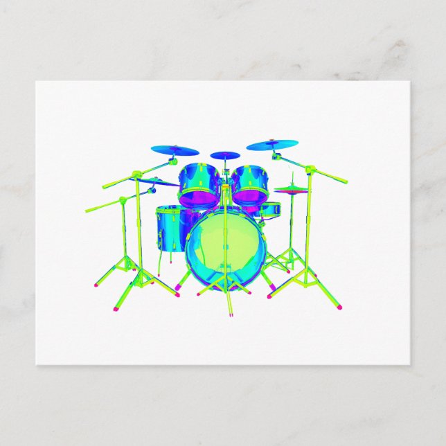 Colorful Drum Kit Postcard (Front)