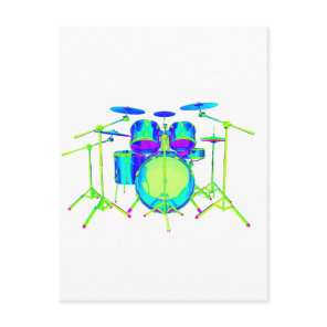 Colorful Drum Kit Postcard