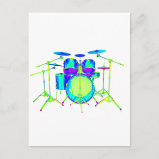 Colorful Drum Kit Postcard