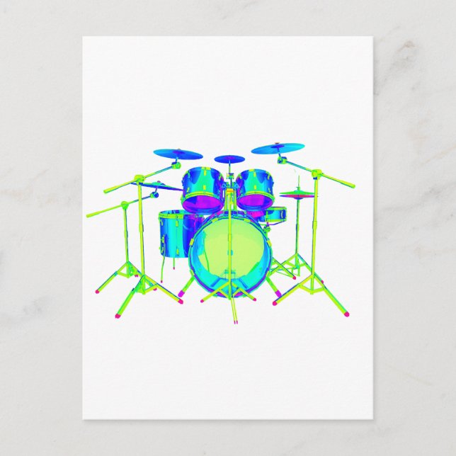 Colorful Drum Kit Postcard (Front)