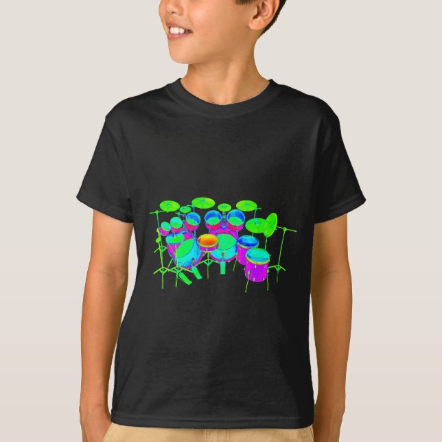 Colorful Drum Kit T-Shirt (Front)