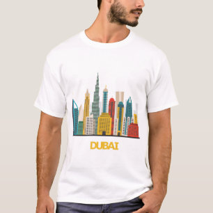 colorful Dubai cartoon landscape T-Shirt