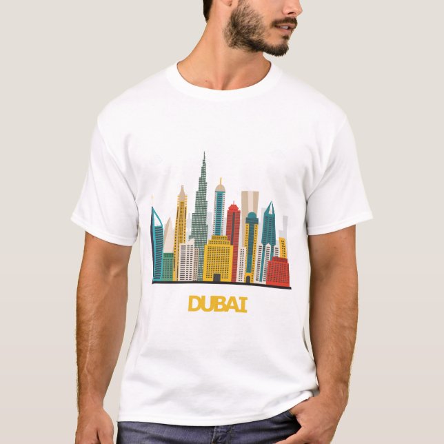colorful Dubai cartoon landscape T-Shirt (Front)