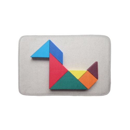 Colorful duck Tangram Bathroom Mat