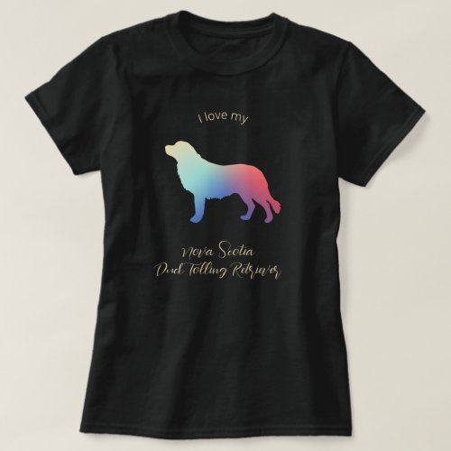 Colorful Duck Tolling Retriever Silhouette T_Shirt