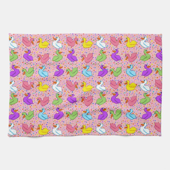 Colorful Ducks Kitchen Towel (Horizontal)