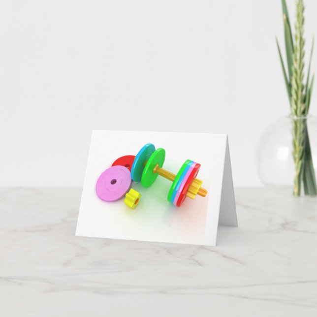 Colorful Dumbbells Note Cards (Front)