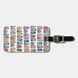 Colorful Dutch Houses Amsterdam Pattern Quirky Luggage Tag