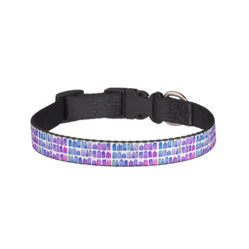 Colorful Dutch Houses Amsterdam Pattern Quirky Pet Collar